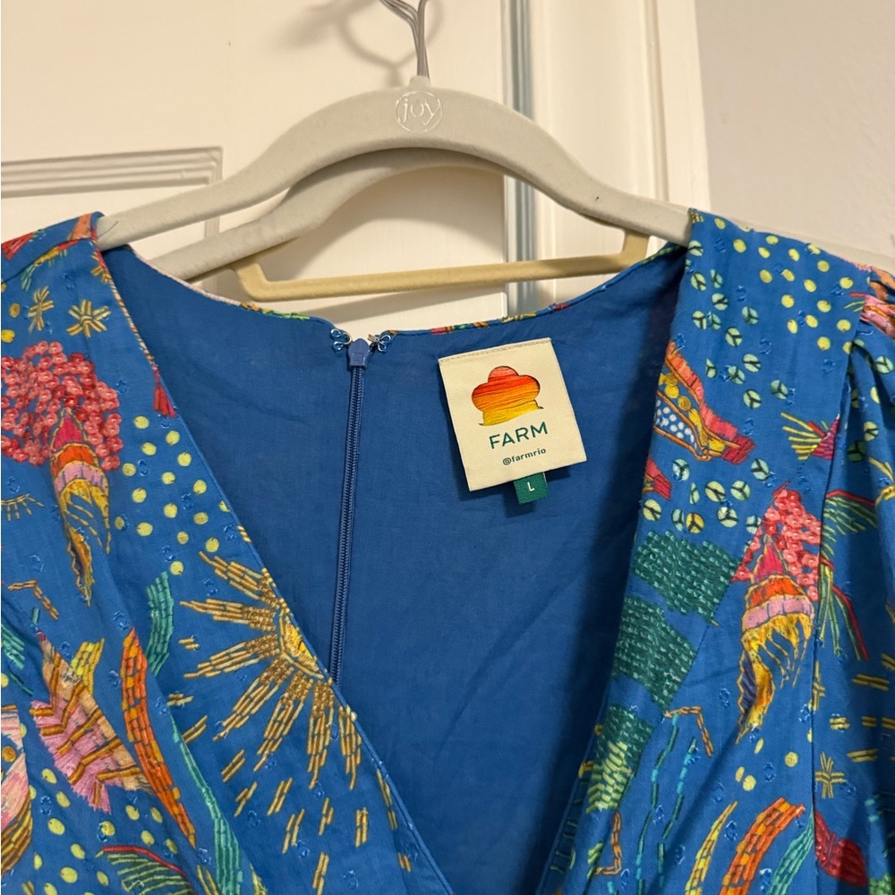 Farm rio ocean stories printed mini dress size L excellent condition - Picture 6 of 8